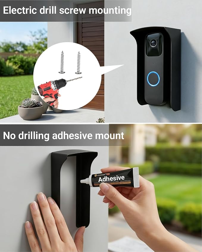 Ring Doorbell Cover Weatherproof, Metal Doorbell Rain Cover Compatible - Image 5