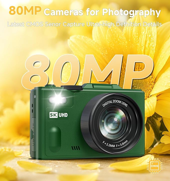 5K Digital Camera for Photography, 80MP Digital Camera - Image 2
