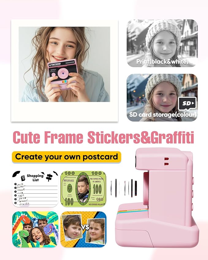 Instant Print Camera for Kids, 2.4 Inch Screen Kids Instant Cameras, Christmas - Image 4