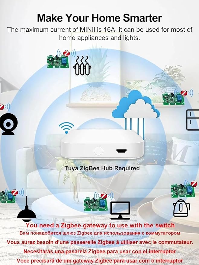 Zigbee 1CH AC 85-250V USB 5V Relay Smart Switch Module, Wireless APP Remote - Image 4