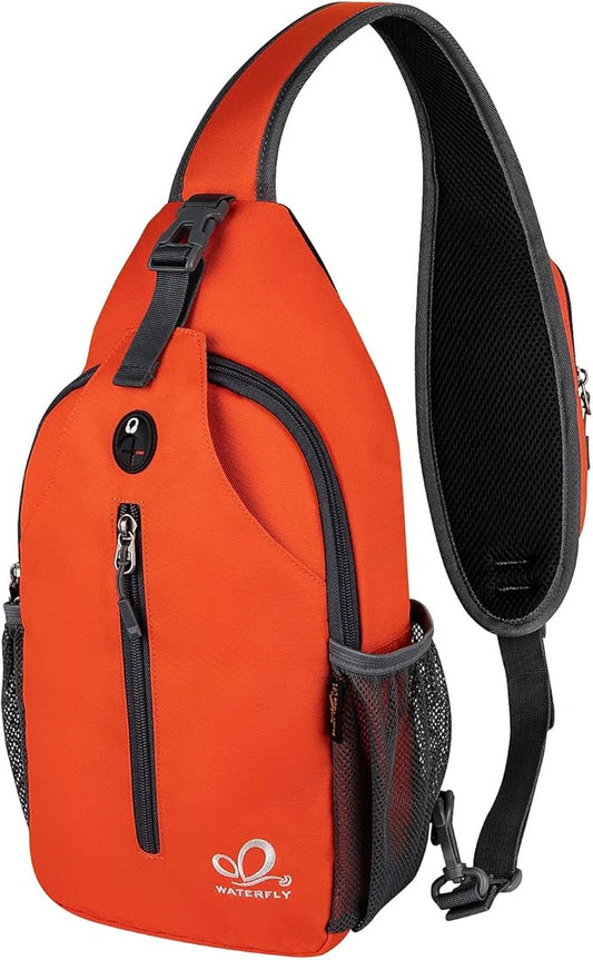 WATERFLY Crossbody Sling Backpack Sling Bag Travel Hiking Chest Bag Daypack by Waterfly