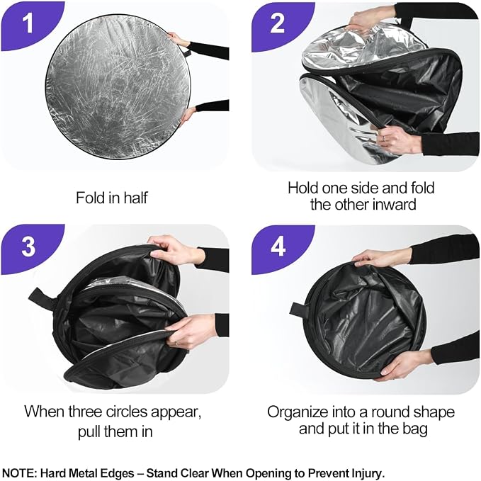 EMART 24'' 5 in 1 Photo Collapsible Photography Reflector - Image 7