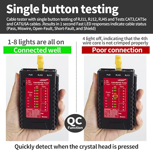 NOYAFA NF-468S Network Cable Tester, RJ45 Ethernet Cable Tester - Image 3
