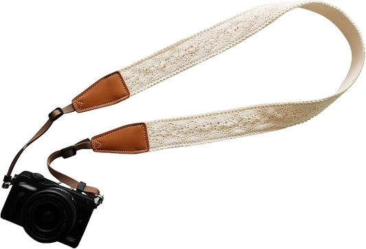 Original Design Personalized Adjustable Camera Strap Cream Graceful & Vintage by Unknown