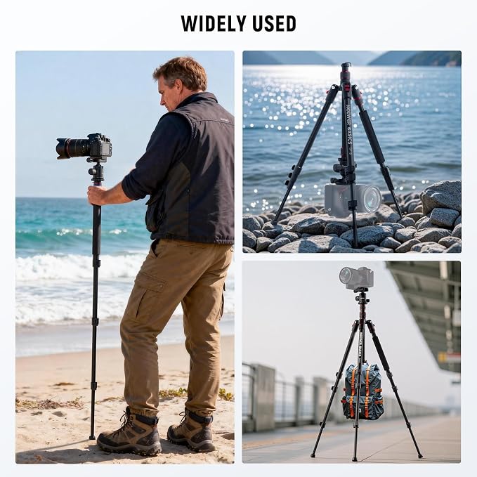 NEEWER Basics TP15 Camera Tripod Monopod, Ball Head Not Included - Image 7