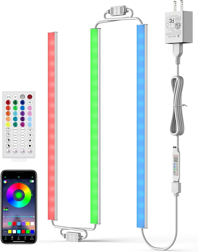 ASOKO 200 Lumens RGB Under Cabinet Light Plug in, 3 Pack 12 inch Linkable by ASOKO