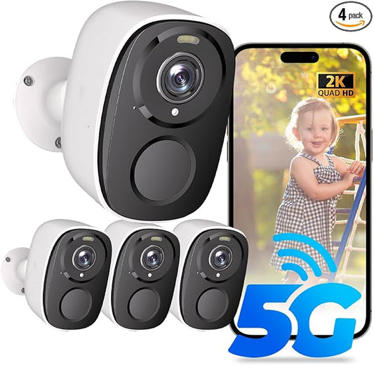 ELECCTV Upgraded 5G/2.4G WiFi Security Cameras Wireless Outdoor, 2K Battery by ELECCTVSecurity