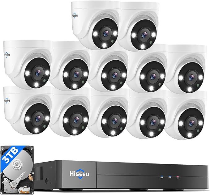 Hiseeu 12 Channel Wired Security Camera System by Hiseeu