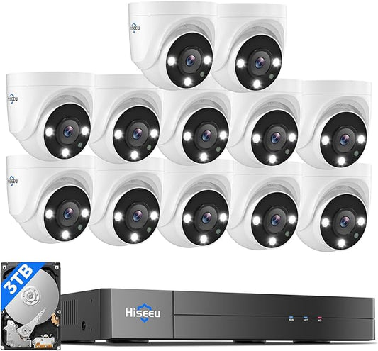 Hiseeu 12 Channel Wired Security Camera System by Hiseeu