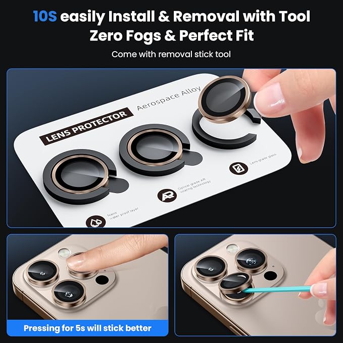 WSKEN for iPhone 16 Pro/iPhone 16 Pro Max Camera Lens Protector - Image 6