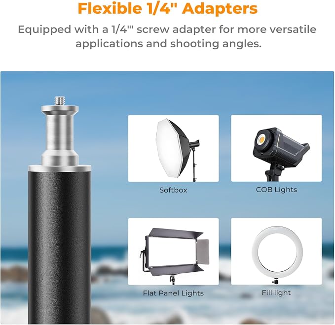 K&F CONCEPT Light Stand for Photography, 9.1ft/2.8M Portable Extendable Photo - Image 2