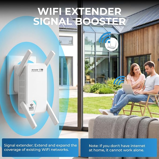 WiFi 7 Extender Signal Booster for Home, 3.6 Gbps Dual-Band Internet Extender - Image 5