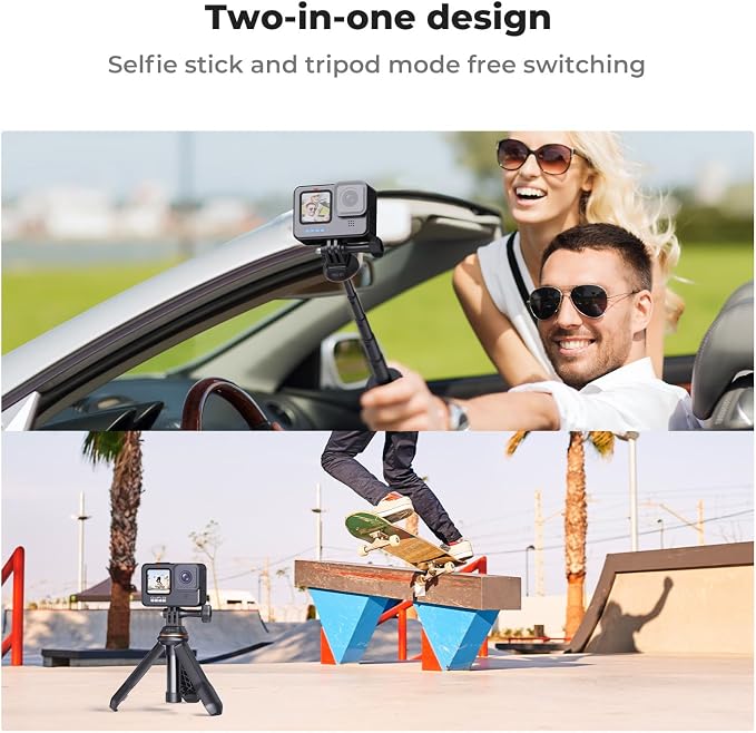 K&F CONCEPT 33.5cm/13.2" Selfie Stick Tripod, Portable Vlog Handle Grip Action - Image 6