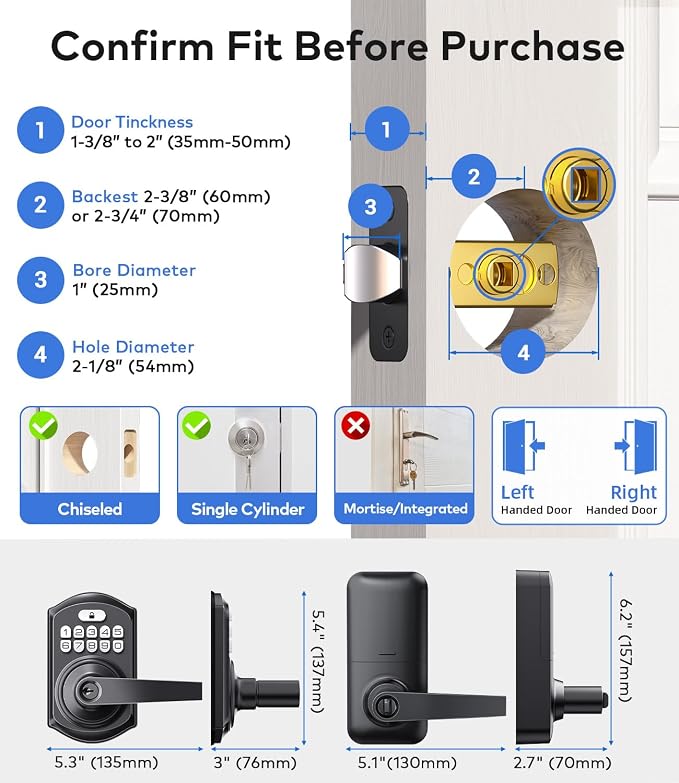 TEEHO TE019 Smart Keypad Door Lock - Image 6