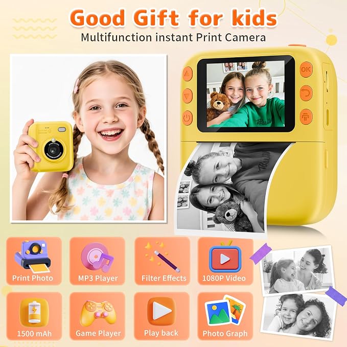 Instant Print Camera for Kids, Christmas Birthday Gifts for Girls Boys - Image 2