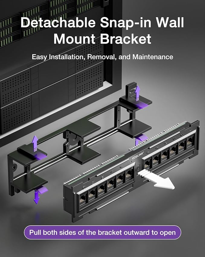 VCELINK 12-Port Cat6 Patch Panel 1000 Mbps - Image 5