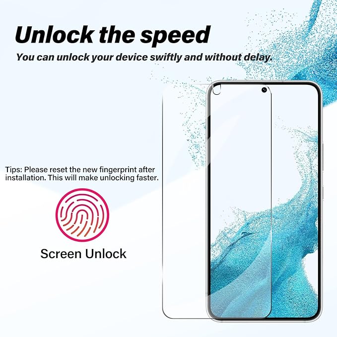 BIGFACE Galaxy S22 Plus Tempered Glass Screen Protector, 2 Pack, Anti-Scratch - Image 3