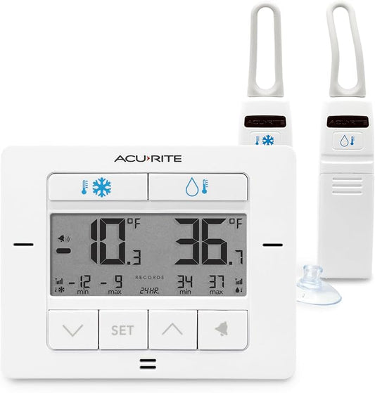 AcuRite Matte White Digital Wireless Fridge and Freezer Thermometer by AcuRite