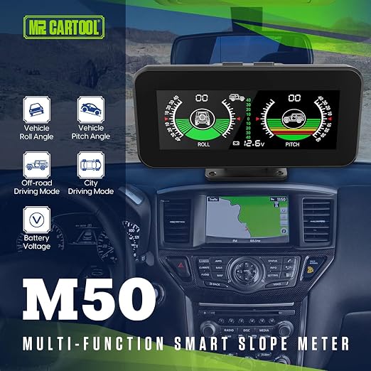 MR CARTOOL Car Digital Inclinometer M50 Automotive HUD Angle Slope Meter - Image 6