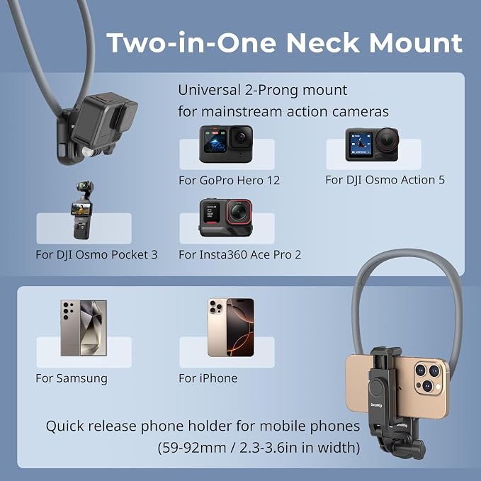 SMALLRIG Magnetic Neck Mount for Action Cameras & Phones, Comfortable POV - Image 4