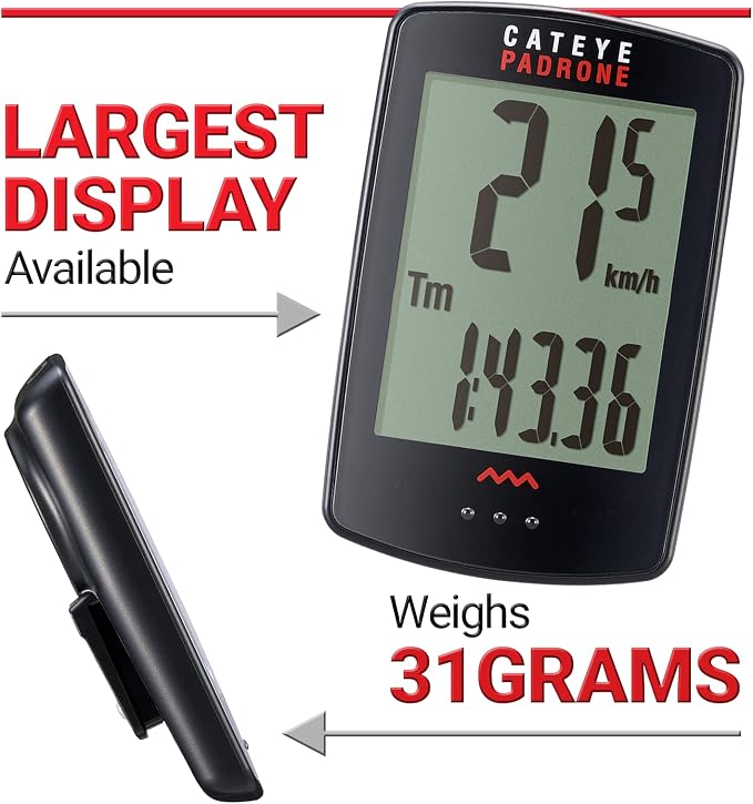 CATEYE Padrone Wireless OF-100 Bike Computer – Oversized Display Cyclocomputer - Image 2