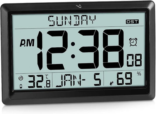 SZELAM Atomic Clock, 10.5"Large Display Digital Wall Clock Battery Operated by Unknown