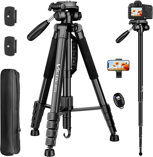 Tripod for Camera, Professional Heavy Duty Compact Camera Stand for Phone by Victiv