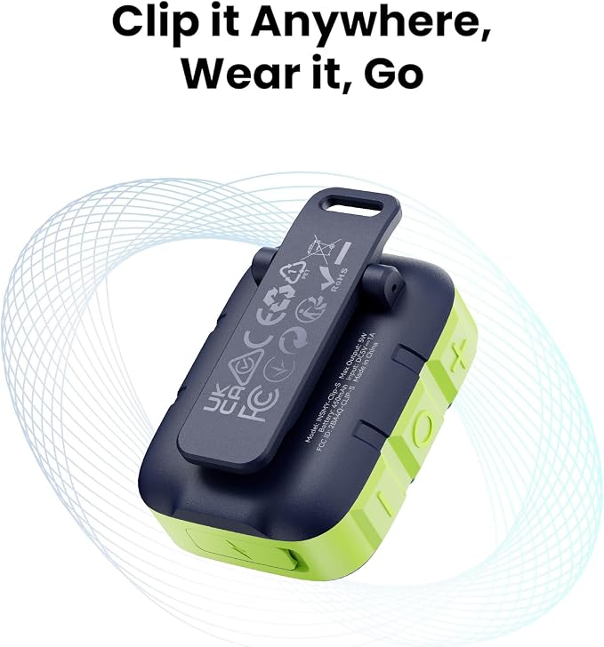 INSMY Wearable Bluetooth Speakers, IP67 Waterproof, Clip-On Portable Small - Image 6