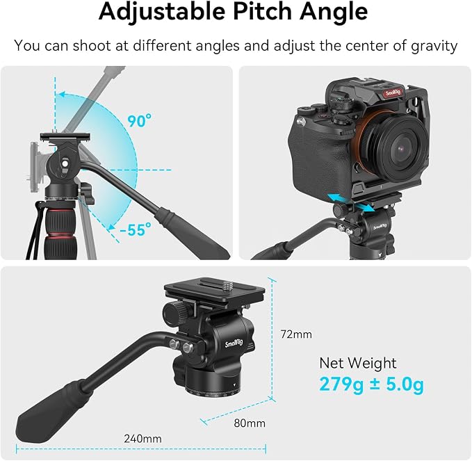 SmallRig Tripod Fluid Head Pan Tilt Head - Image 5