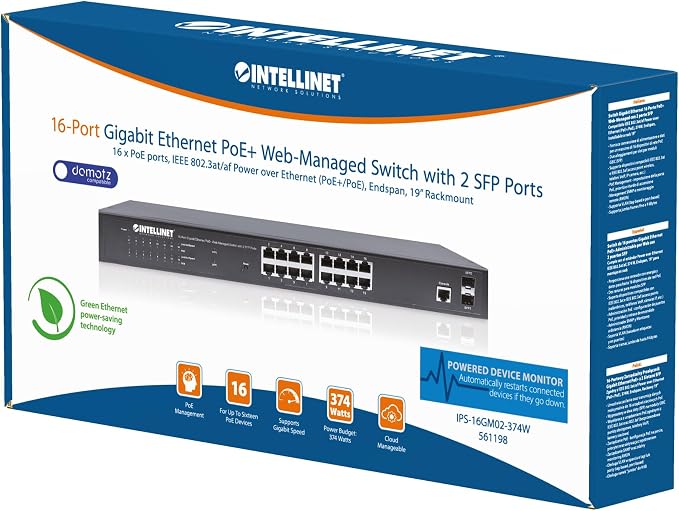 Intellinet 16 Port Gigabit Managed PoE Switch - Image 2