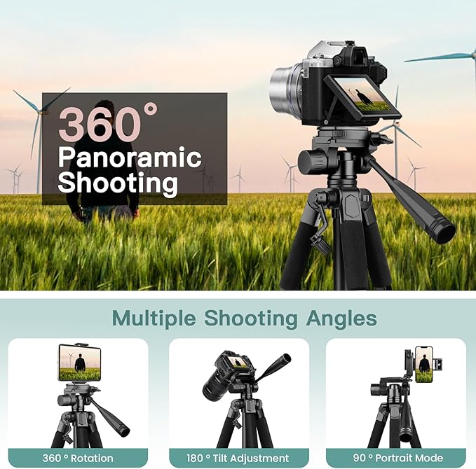 Camera Tripod Stand, Lightweight and Compact Travel Tripod - Image 6