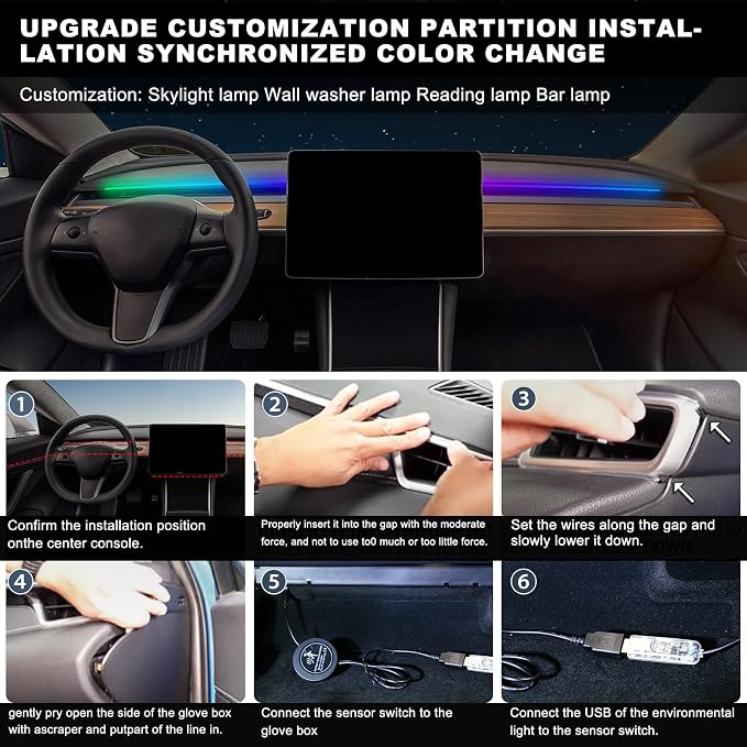 Dreamcolor Acrylic Interior Car LED Strip Light - Image 7