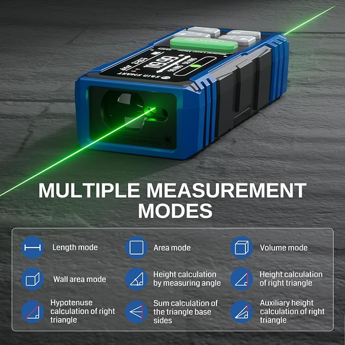 SainSmart Dual Laser Measuring Tool, 393Ft Green Bilateral Distance Meter - Image 3