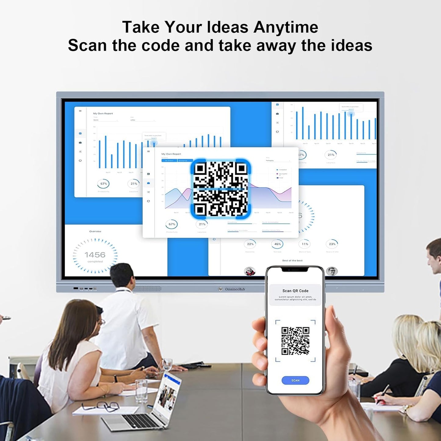 55'' Smart Board, 8+256 GB Interactive Whiteboard, 4K Electronic Digital Whiteboard with Dual System, Android iOS 14.0, Touchscreen Smart Board for Classroom, Office and Home (Wall Mount Included)