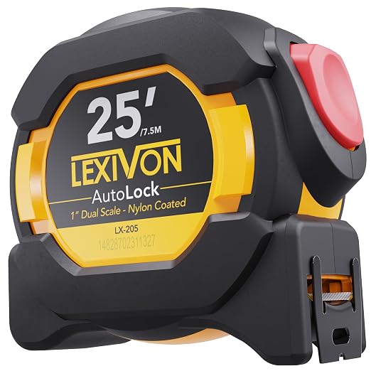 LEXIVON 25Ft/7.5m AutoLock Tape Measure | 1-Inch Wide Blade by LEXIVONTools