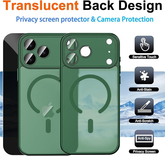 for iPhone 17 Pro Case with Privacy Screen Protector and Camera Protection - Image 2