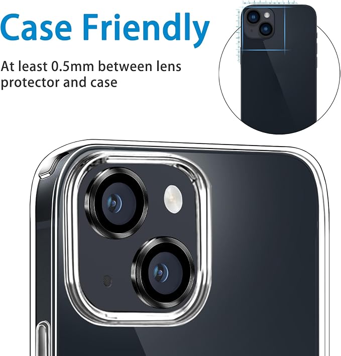 Compatible with iPhone 15 and 15 Plus Camera Lens Protector, Anti-Scratch Lens - Image 5