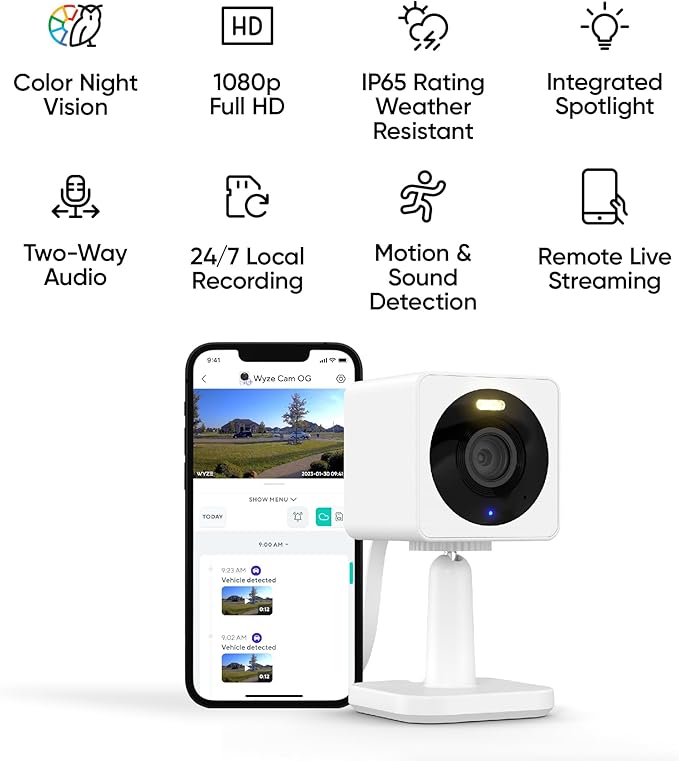 Wyze Cam OG Indoor/Outdoor 1080p Wi-Fi Smart Home Security Camera - Image 2