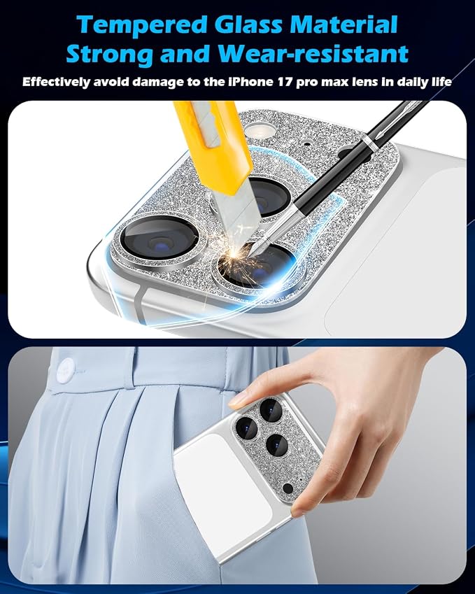imluckies Compatible with iPhone 17 Pro Max Camera Lens Protector Bling - Image 2