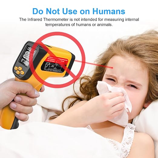 Non-Contact Infrared Thermometer Gun, High Accuracy -58°F to 1472°F, Adjustable - Image 7