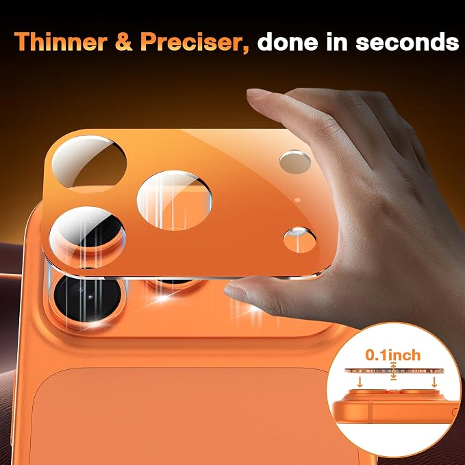 YWXTW [0 Bubbles for iPhone 17 Pro Max Camera Protector, Full Coverage Tempered - Image 6