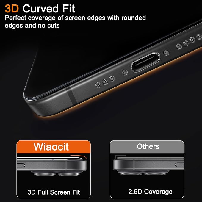 Wiaocit 3 Pack Tempered Glass Screen Protector - Image 5