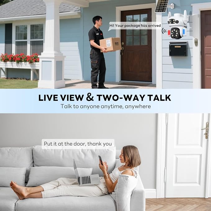 Solar Camera Outdoor Wireless, Dual Lens Security Camera - Image 7