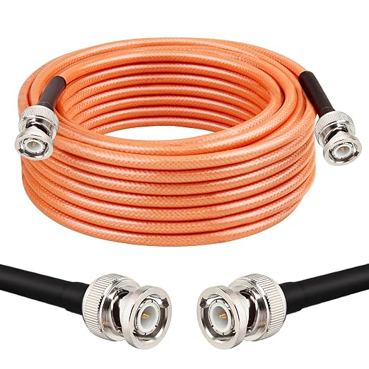 MOOKEERF RG142 BNC Male to BNC Male Coaxial Cable 20FT 50 ohm Ultra Low Loss by MOOKEERF