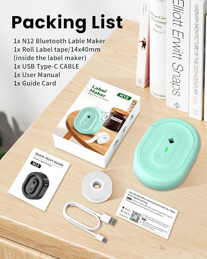 N12 Label Maker Machine with Tape, Portable Thermal Label Printer, Mini Labeler - Image 5