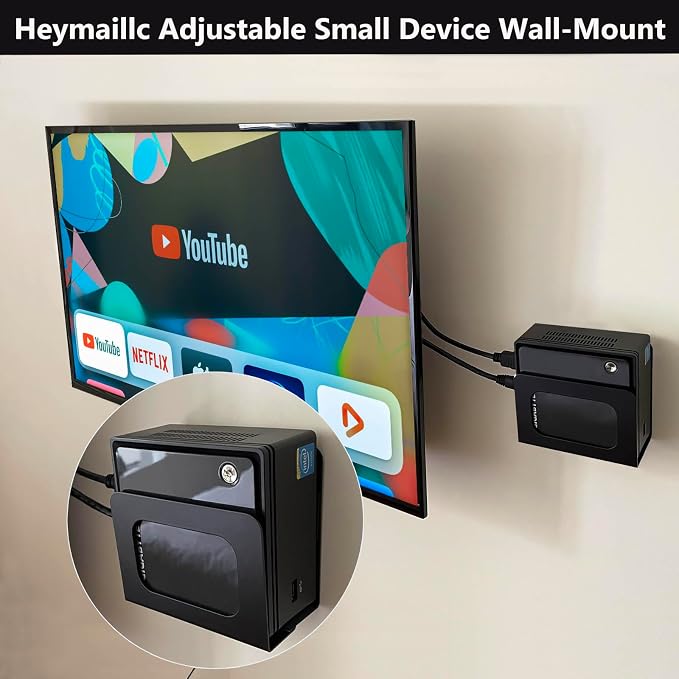 Adjustable Cable Box Wall Mount Small Device Modem Wall Mount Holder - Image 2