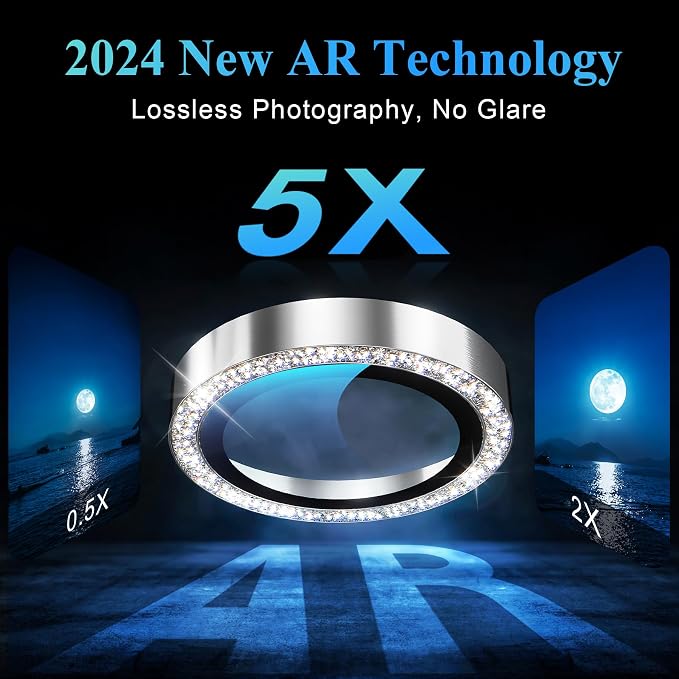 YWXTW Designed for iPhone 16 Pro/iPhone 16 Pro Max Camera Lens Protector Bling - Image 4