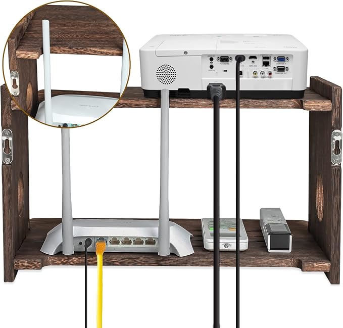 Floating Projector Shelf Rack Router Shelf Wall Mount Holder TV Stand WiFi - Image 5
