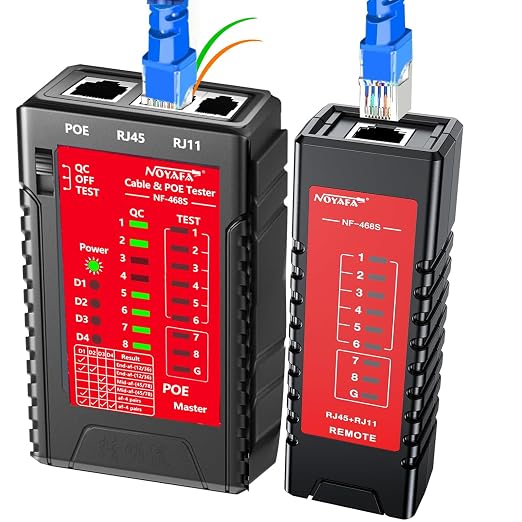 NOYAFA NF-468S Network Cable Tester, RJ45 Ethernet Cable Tester by NOYAFA