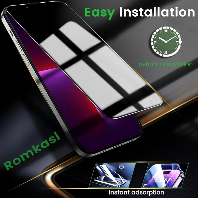 Romkasi 3 Pack Privacy Screen Protector - Image 7